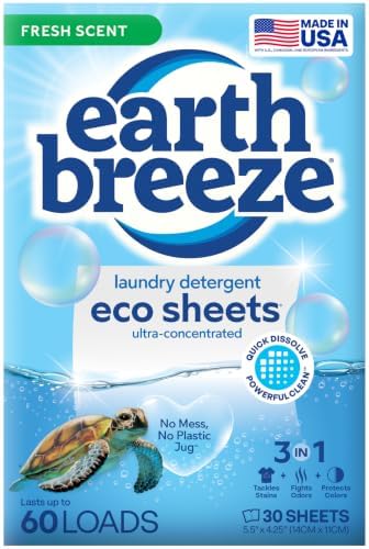 Earth Breeze laundry detergent sheets product packaging