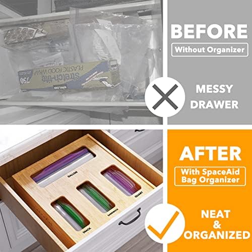 Alternate angle of SpaceAid bag organizer compartment layout