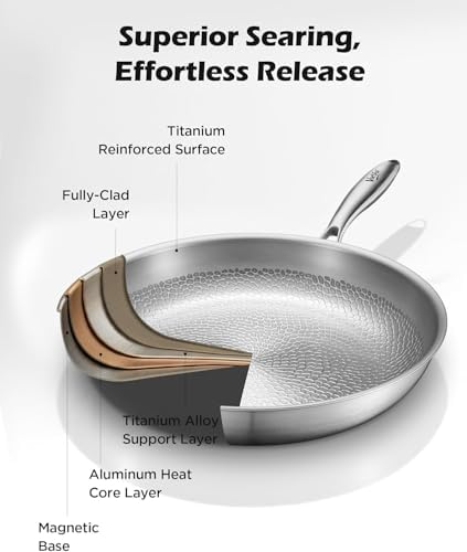 VocVoi uncoated titanium skillet alternate gallery detail for scale and hammered surface