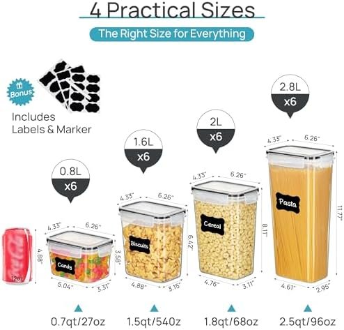 Vtopmart airtight containers alternate listing angle showing lid and body stack
