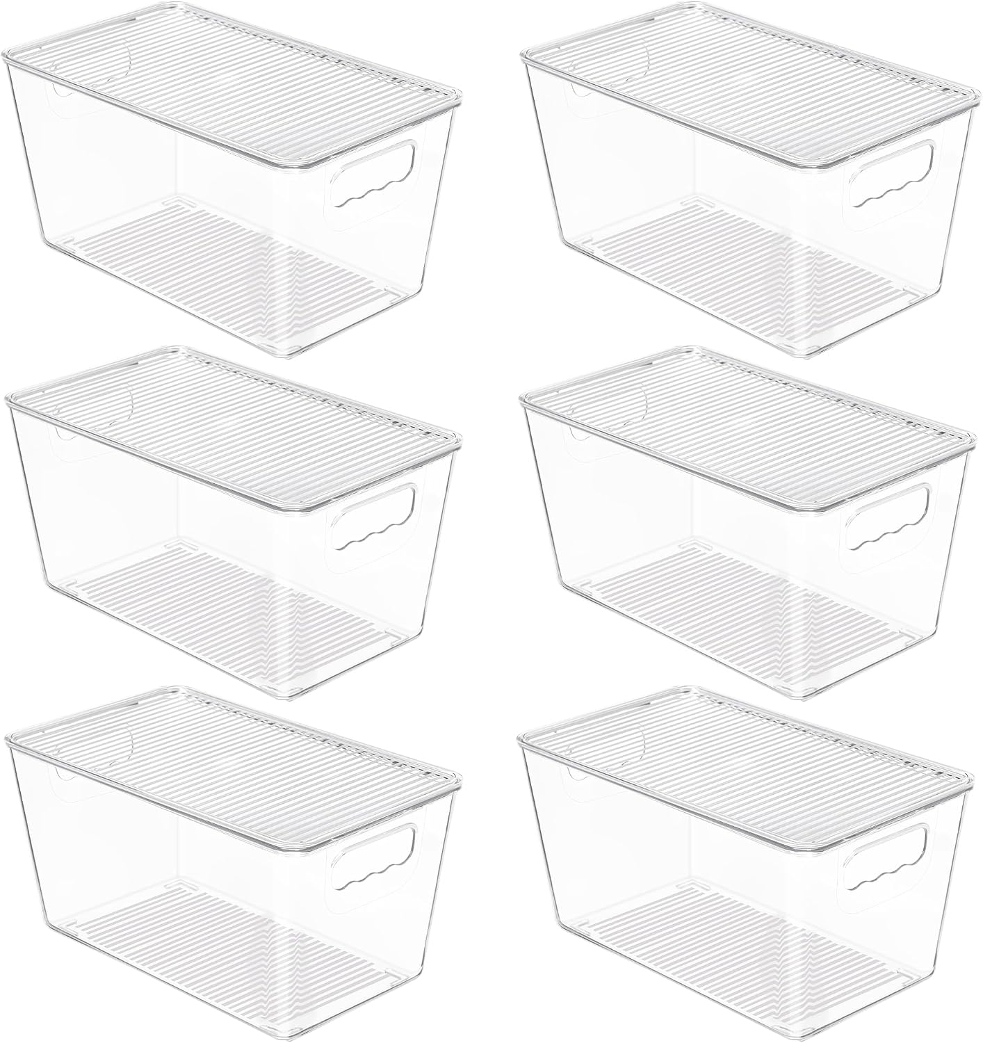 Vtopmart 6 pack clear stackable storage bins with lids product photo